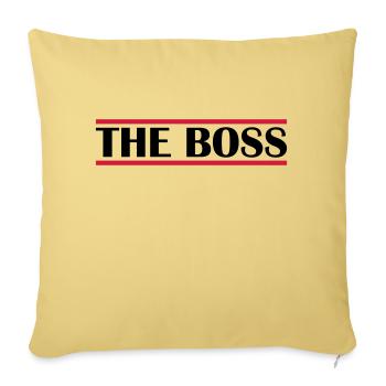 Logo Le Patron - Housse de coussin décorative 45 x 45 cm - jaune délavé - Devant