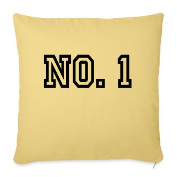 Numéro 1 - Housse de coussin décorative 45 x 45 cm - jaune délavé - Devant