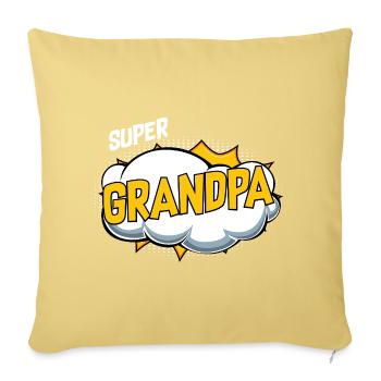 Super Grandpa Comic Motif - Sofa pillowcase 17,3'' x 17,3'' (45 x 45 cm) - washed yellow - Front