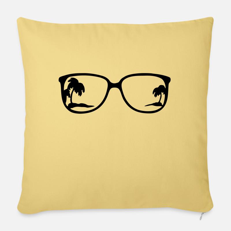Brille - Sofakissenbezug 45 x 45 cm - Hellgelb