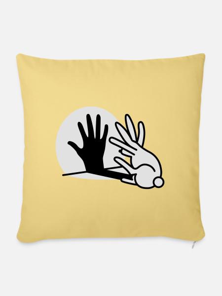 Hand Schattenspiel kaninchen Schattentheater - Sofakissenbezug 45 x 45 cm - Hellgelb