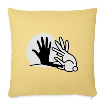 lapin d'ombre de main 2 clr - Housse de coussin décorative 45 x 45 cm - jaune délavé - Devant