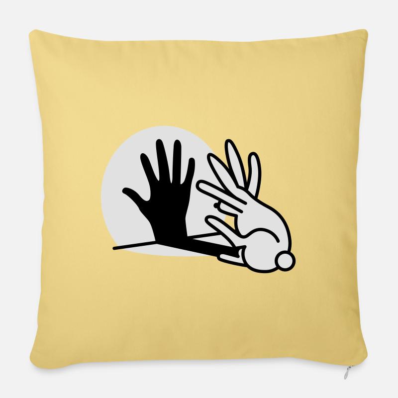 Handschatten Kaninchen 2 clr - Sofakissenbezug 45 x 45 cm - Hellgelb