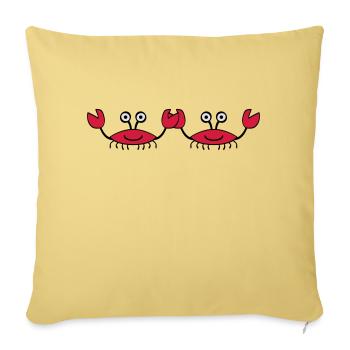 Crabs - Sofa pillowcase 17,3'' x 17,3'' (45 x 45 cm) - washed yellow - Front
