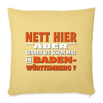 Nett hier - Aber waren Sie schon mal in Baden - Sofakissenbezug 45 x 45 cm - Hellgelb - Vorne