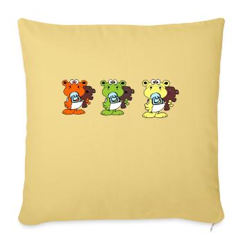hippo children baby family children babies - Sofa pillowcase 17,3'' x 17,3'' (45 x 45 cm) - washed yellow - Front