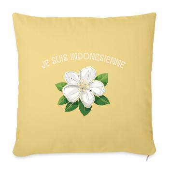 Je suis Indonésienne - Housse de coussin décorative 45 x 45 cm - jaune délavé - Devant