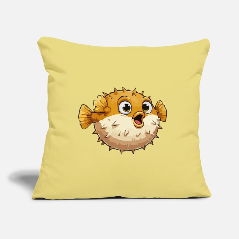 Puffer Fish Comic Sofa pillowcase 17,3'' x 17,3'' (45 x 45 cm)