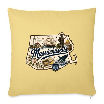 Massachusetts Vintage State Pride Aufkleber - Sofakissenbezug 45 x 45 cm - Hellgelb - Vorne