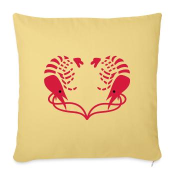 Heart of Shrimps - Sofa pillowcase 17,3'' x 17,3'' (45 x 45 cm) - washed yellow - Front