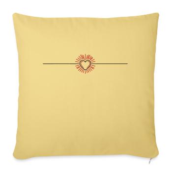 Ligne d’icônes en forme de cœur - Housse de coussin décorative 45 x 45 cm - jaune délavé - Devant