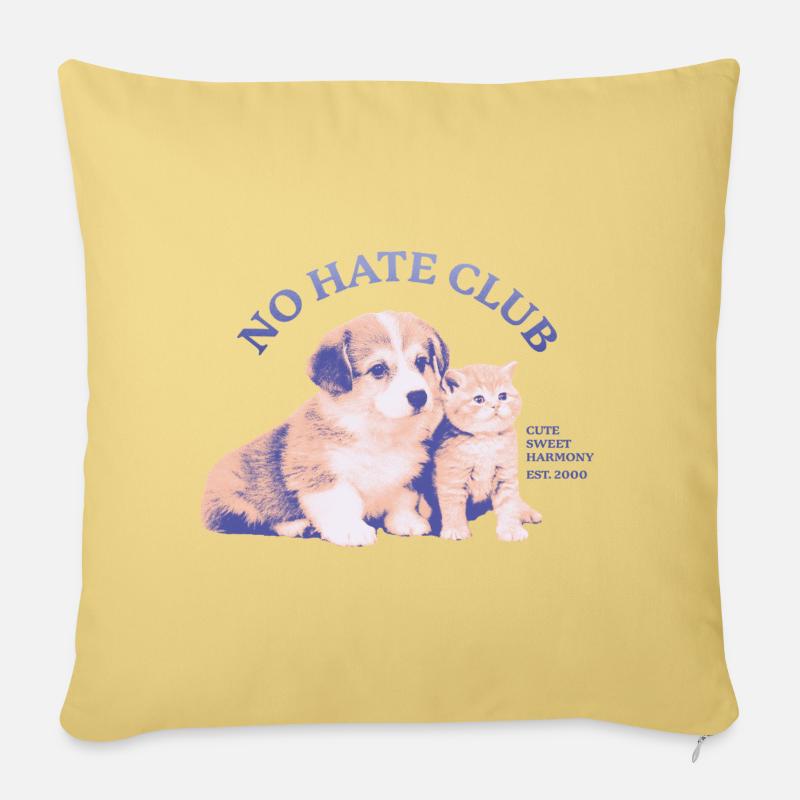 No Hate Club – Süße Harmonie - Sofakissenbezug 45 x 45 cm - Hellgelb