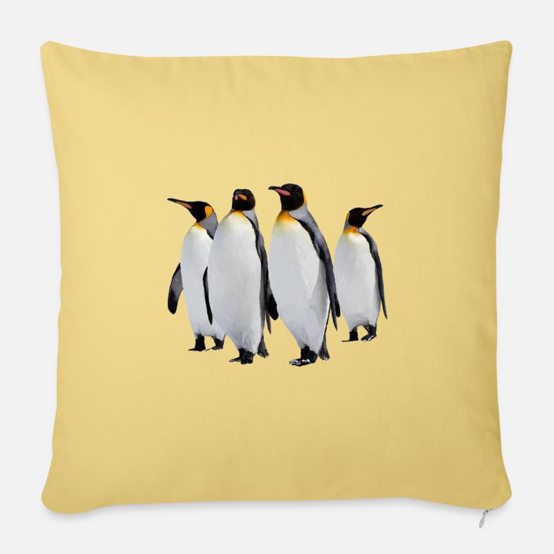 Pinguine - Sofakissenbezug 45 x 45 cm - Hellgelb