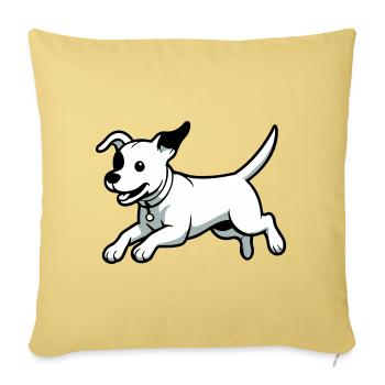 Dessin animé de chien joueur - Housse de coussin décorative 45 x 45 cm - jaune délavé - Devant