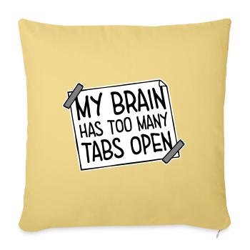 Mon cerveau a trop d’onglets ouverts Lustig Grübeln - Housse de coussin décorative 45 x 45 cm - jaune délavé - Devant