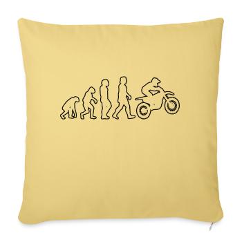 Moto Moto Moto Cadeau Cyclomoteur Motocycliste - Housse de coussin décorative 45 x 45 cm - jaune délavé - Devant