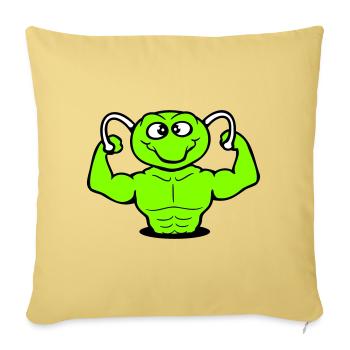 Caterpillar Bodybuilder Muscle Building Strong Fitness Gym - Sofa pillowcase 17,3'' x 17,3'' (45 x 45 cm) - washed yellow - Front
