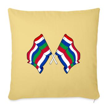 Drapeaux de Schier croisés – Fierté de l’île - Housse de coussin décorative 45 x 45 cm - jaune délavé - Devant