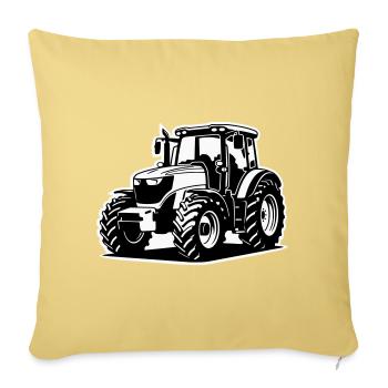 Tractor / Tractor / Tractor (2-color) - Sofa pillowcase 17,3'' x 17,3'' (45 x 45 cm) - washed yellow - Front