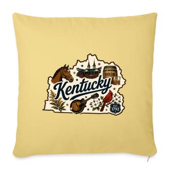 Vintage-Kentucky Bluegrass-Bourbon-Aufkleber - Sofakissenbezug 45 x 45 cm - Hellgelb - Vorne