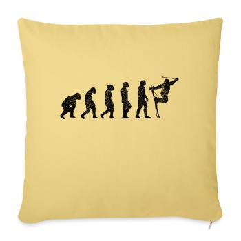 Skiers Evolution Skiing Winter Sports Ski - Sofa pillowcase 17,3'' x 17,3'' (45 x 45 cm) - washed yellow - Front