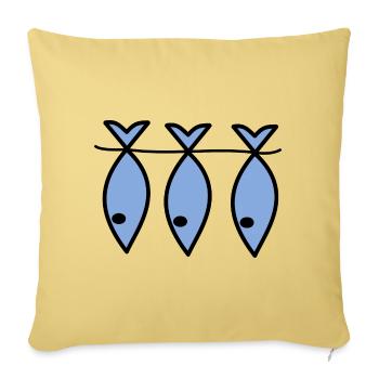 SARDINE. FISH. APRIL FOOL. EASTER. SEA - Sofa pillowcase 17,3'' x 17,3'' (45 x 45 cm) - washed yellow - Front