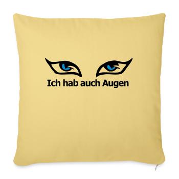 I also EYES - Sofa pillowcase 17,3'' x 17,3'' (45 x 45 cm) - washed yellow - Front