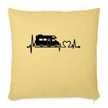 Heartbeat Camping - Sofakissenbezug 45 x 45 cm - Hellgelb - Vorne