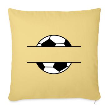 Football name tag with desired name - Sofa pillowcase 17,3'' x 17,3'' (45 x 45 cm) - washed yellow - Front