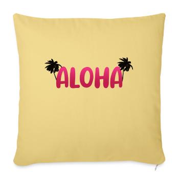 Palmiers Aloha - Housse de coussin décorative 45 x 45 cm - jaune délavé - Devant