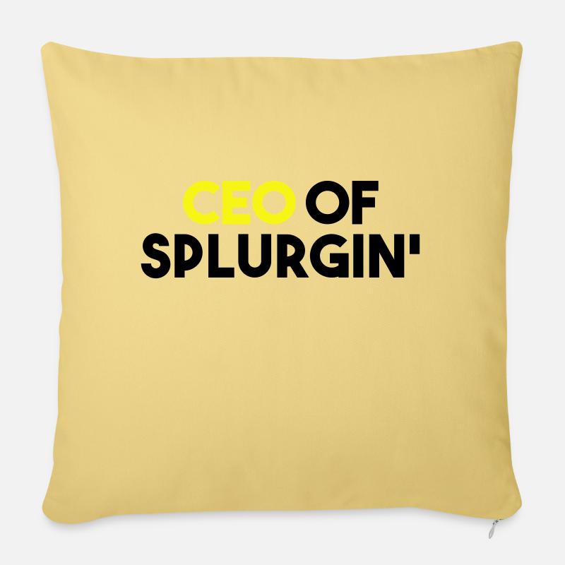 PDG DE SPLURGIN' - Housse de coussin décorative 45 x 45 cm - jaune délavé