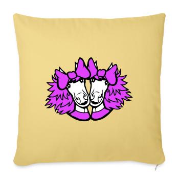 2 Horses Girl Female Team Couple Woman Bow - Sofa pillowcase 17,3'' x 17,3'' (45 x 45 cm) - washed yellow - Front