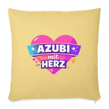 Azubi mit ganz viel Herz - Sofakissenbezug 45 x 45 cm - Hellgelb - Vorne