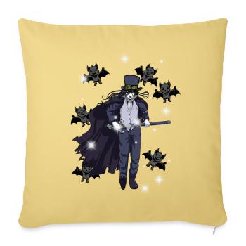 Horreur Halloween Fleddermäuse Épée de combattant - Housse de coussin décorative 45 x 45 cm - jaune délavé - Devant