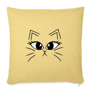 Kitten Cat Face Cat Cats Meow - Sofa pillowcase 17,3'' x 17,3'' (45 x 45 cm) - washed yellow - Front
