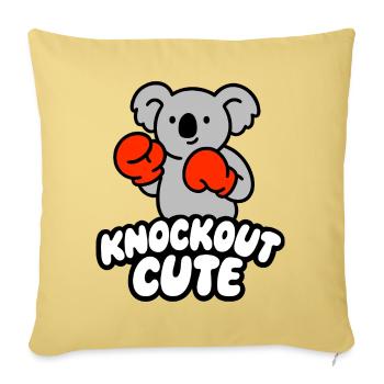 Knockout Cute Koala with Boxing Gloves - Sofa pillowcase 17,3'' x 17,3'' (45 x 45 cm) - washed yellow - Front