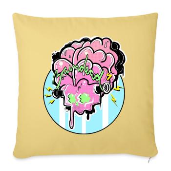 Brain Graffiti Power - Sofa pillowcase 17,3'' x 17,3'' (45 x 45 cm) - washed yellow - Front