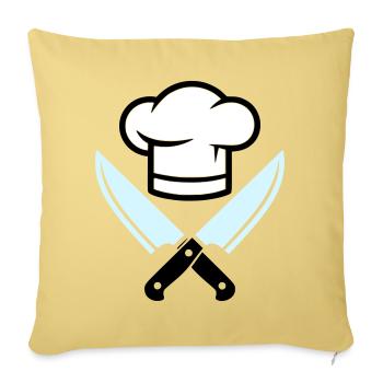 Chef's Hat Knife Logo - Sofa pillowcase 17,3'' x 17,3'' (45 x 45 cm) - washed yellow - Front