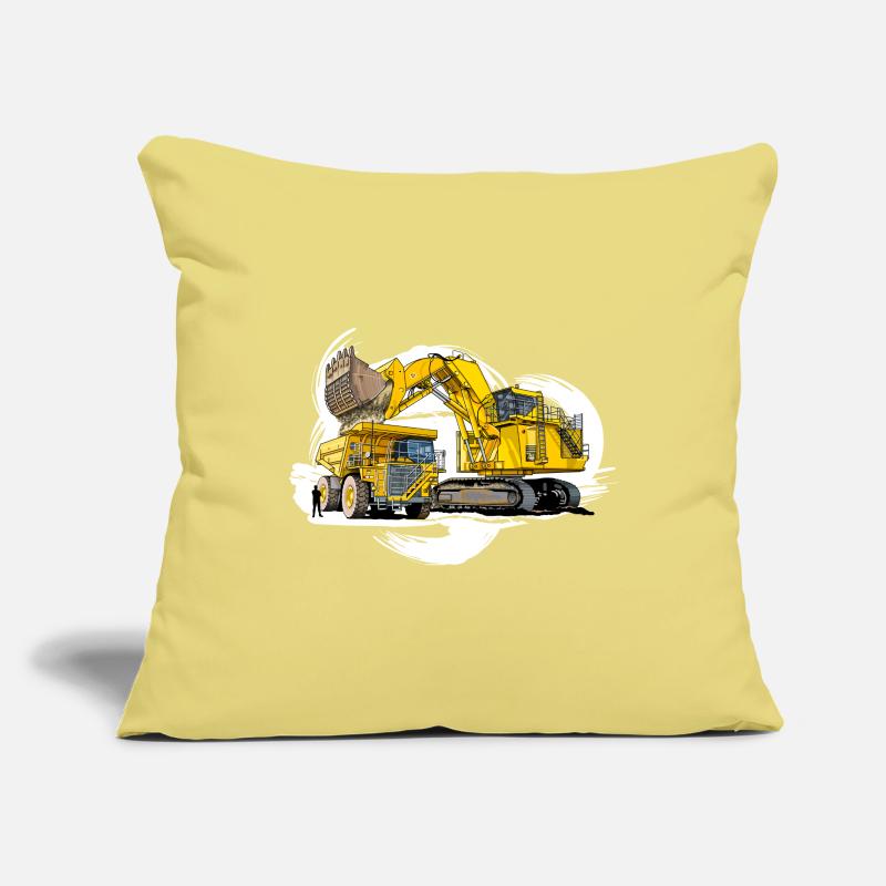 Mega machines on the construction site Sofa pillowcase 17,3'' x 17,3'' (45 x 45 cm)