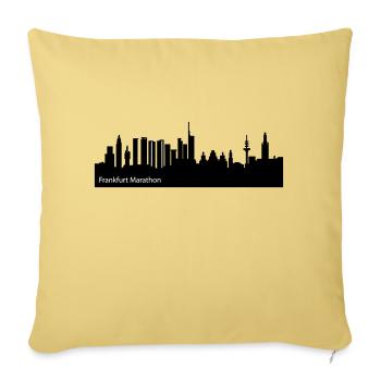 #Marathon #Franfurt Skyline du marathon de Francfort - Housse de coussin décorative 45 x 45 cm - jaune délavé - Devant