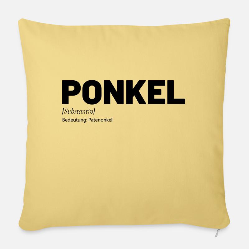 Ponkel Patenonkel Onkel - Sofakissenbezug 45 x 45 cm - Hellgelb
