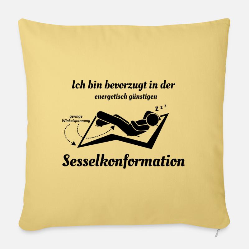 Chemie Sesselkonformation - Sofakissenbezug 45 x 45 cm - Hellgelb