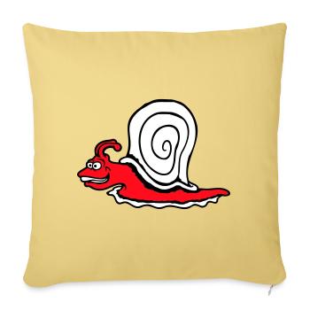 Escargot Fast Crawl Drôle Dessin animé Frénésie - Housse de coussin décorative 45 x 45 cm - jaune délavé - Devant