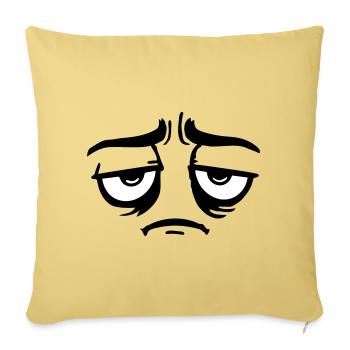 Grumpy sad disappointed face funny - Sofa pillowcase 17,3'' x 17,3'' (45 x 45 cm) - washed yellow - Front