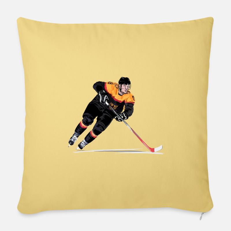 Eishockey - Sofakissenbezug 45 x 45 cm - Hellgelb