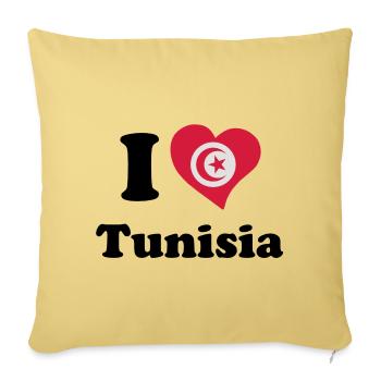 I love Tunisia - Sofa pillowcase 17,3'' x 17,3'' (45 x 45 cm) - washed yellow - Front