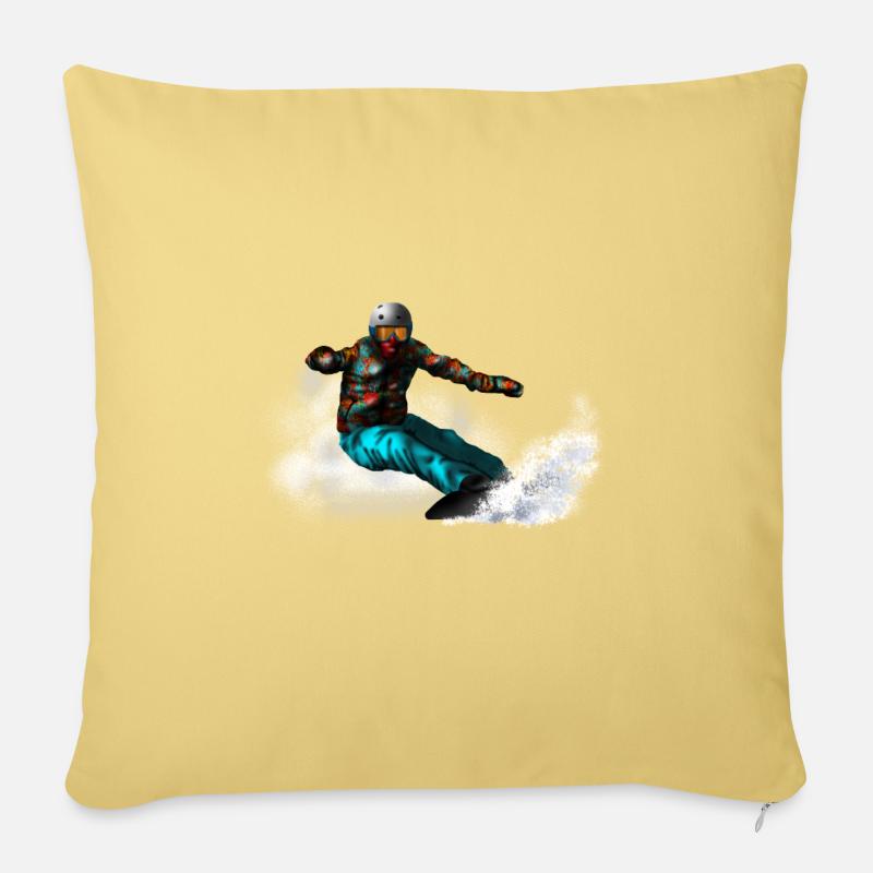 Snowboarding - Sofakissenbezug 45 x 45 cm - Hellgelb