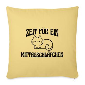 Zeit für ein Mittagschläfchen - Sofakissenbezug 45 x 45 cm - Hellgelb - Vorne