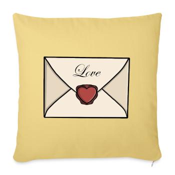 Cute Love Letter Envelope - Sofa pillowcase 17,3'' x 17,3'' (45 x 45 cm) - washed yellow - Front