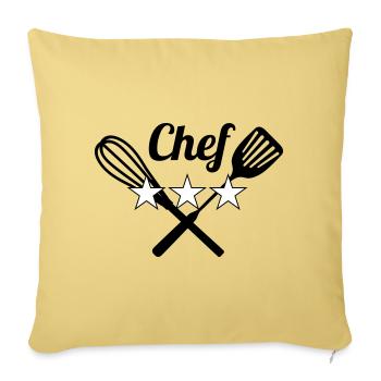 Chef - Kitchen - Cook - Sofa pillowcase 17,3'' x 17,3'' (45 x 45 cm) - washed yellow - Front